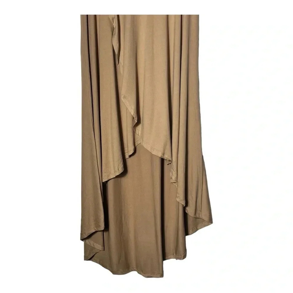1907. NINEXIS FAUX WRAP MIDI LENGTH SKIRT SIZE X-LARGE COGNAC IN COLOR STRETCHY - Picture 5 of 11